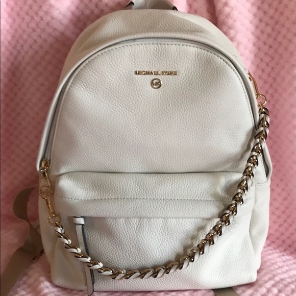 Michael Kors Handbags - MICHAEL KORS WHITE PEBBLED LEATHER BACKPACK